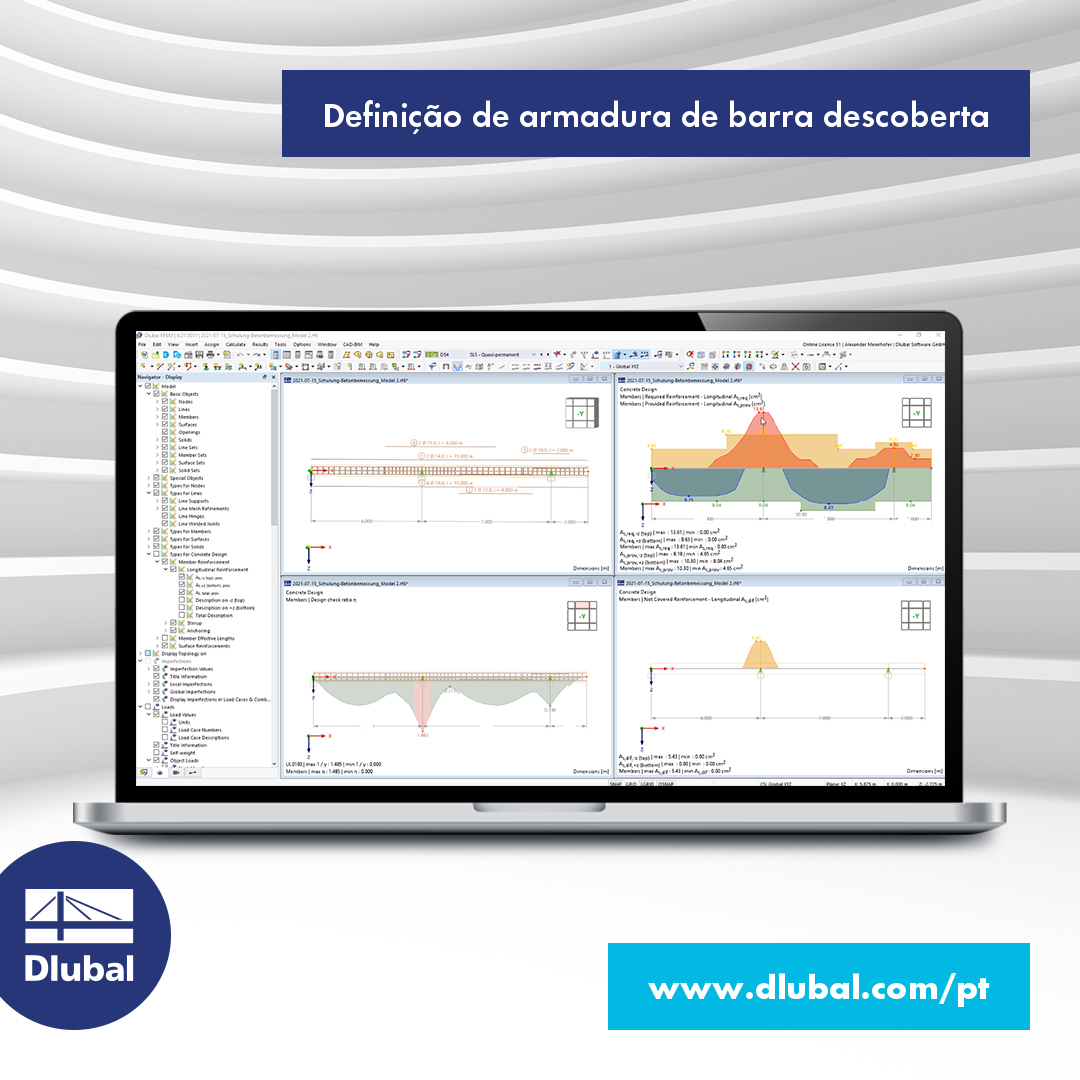 Definição de armadura de barra descoberta