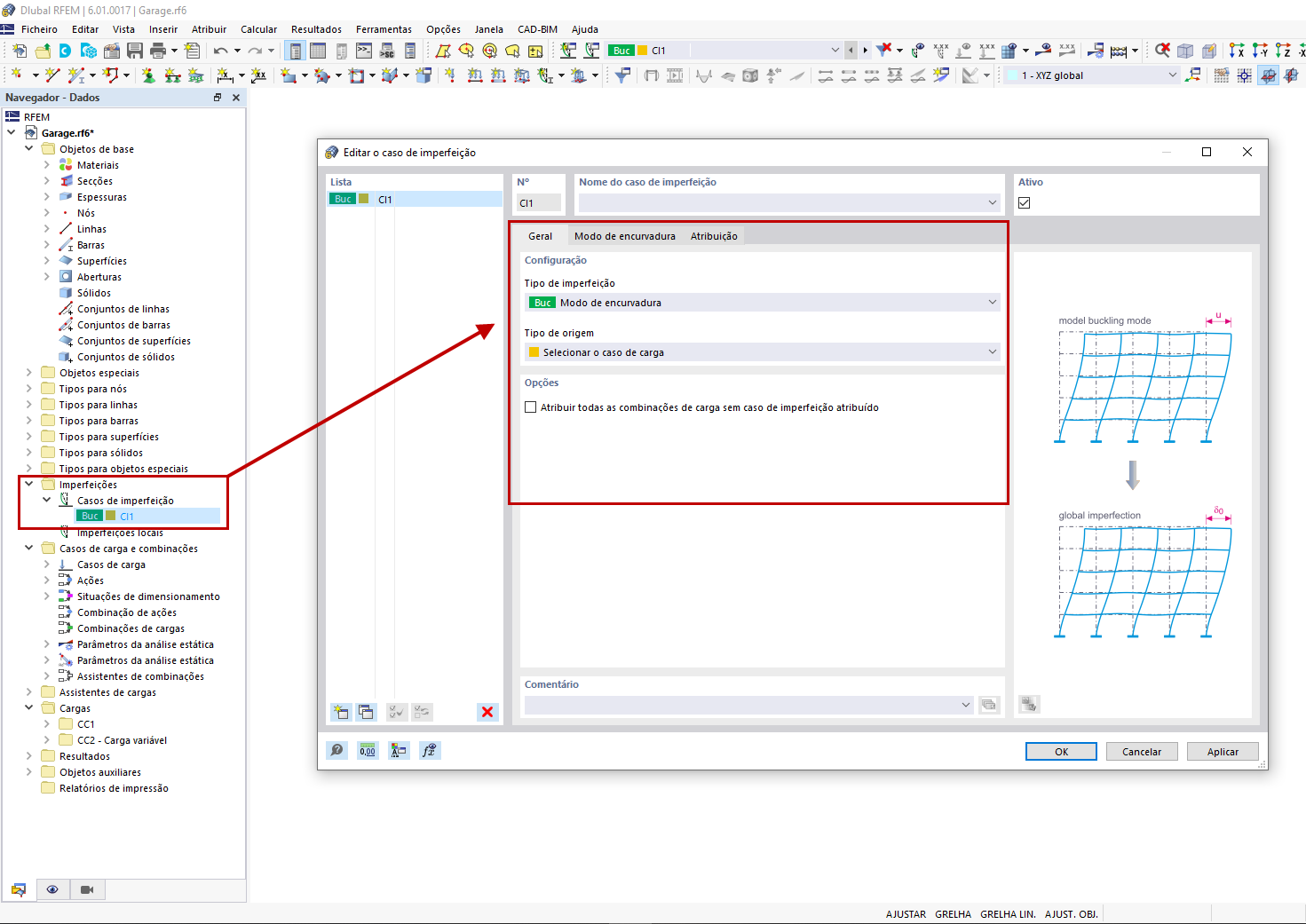 FAQ 005185 | Como é que posso gerar imperfeições em superfícies no RFEM 6 com base no modo de encurvadura determinante?