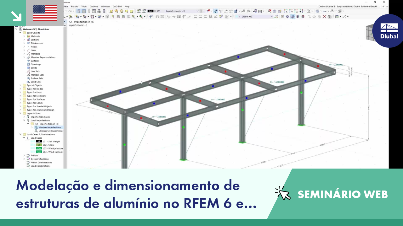 Modelação e dimensionamento de estruturas de alumínio