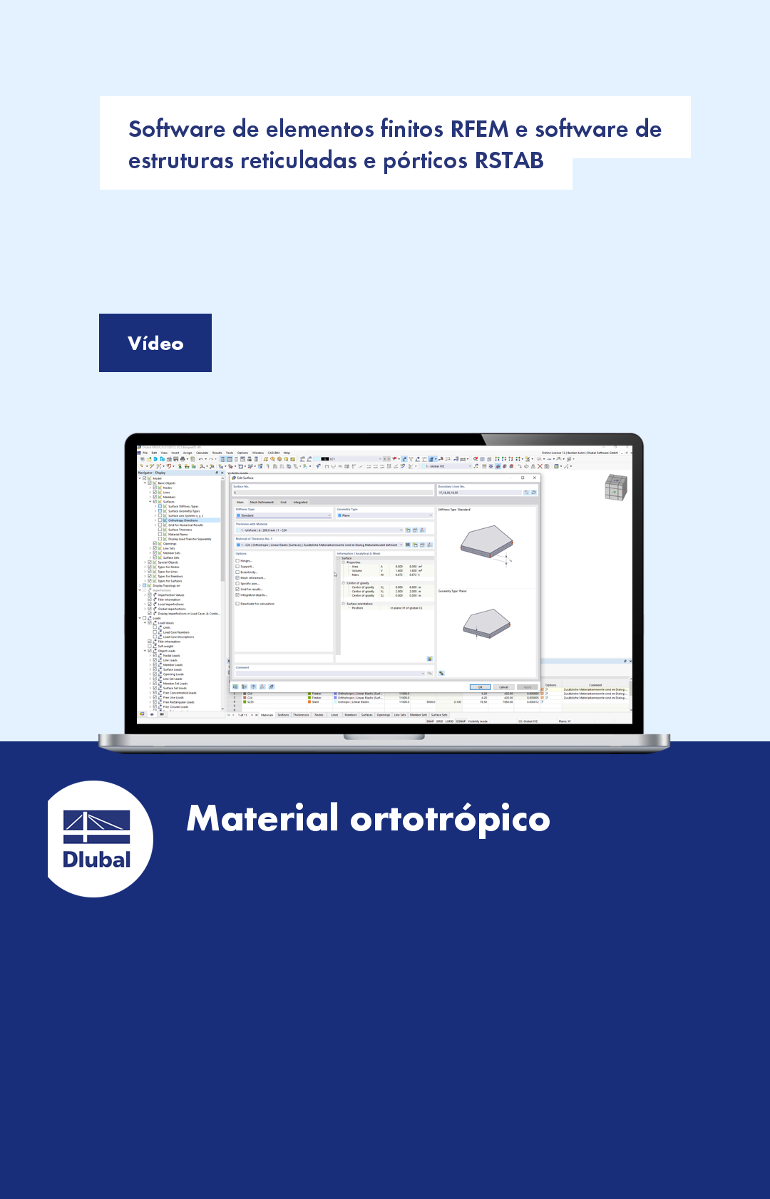 Software de elementos finitos RFEM e software de estruturas reticuladas RSTAB