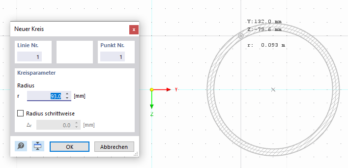 Definir elemento circular graficamente