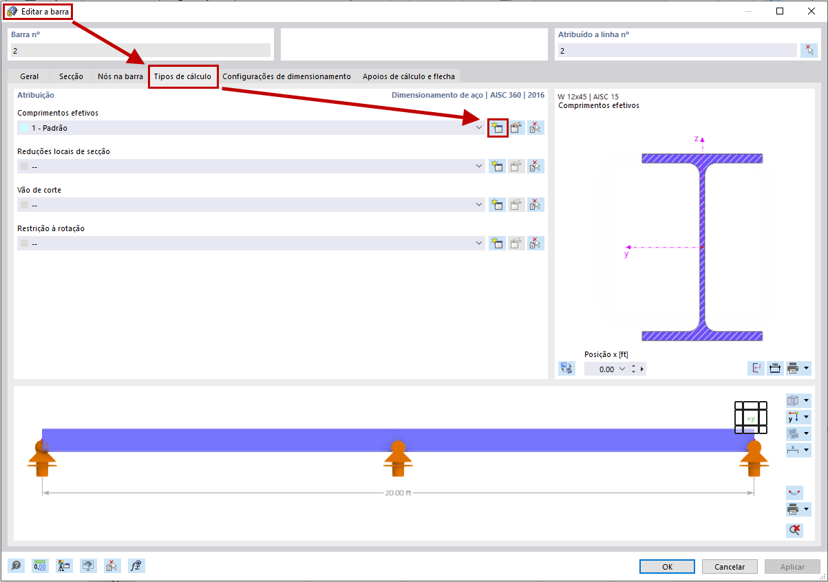 FAQ 005240 | Como é que defino os comprimentos efetivos ao realizar o dimensionamento de aço no RFEM 6?