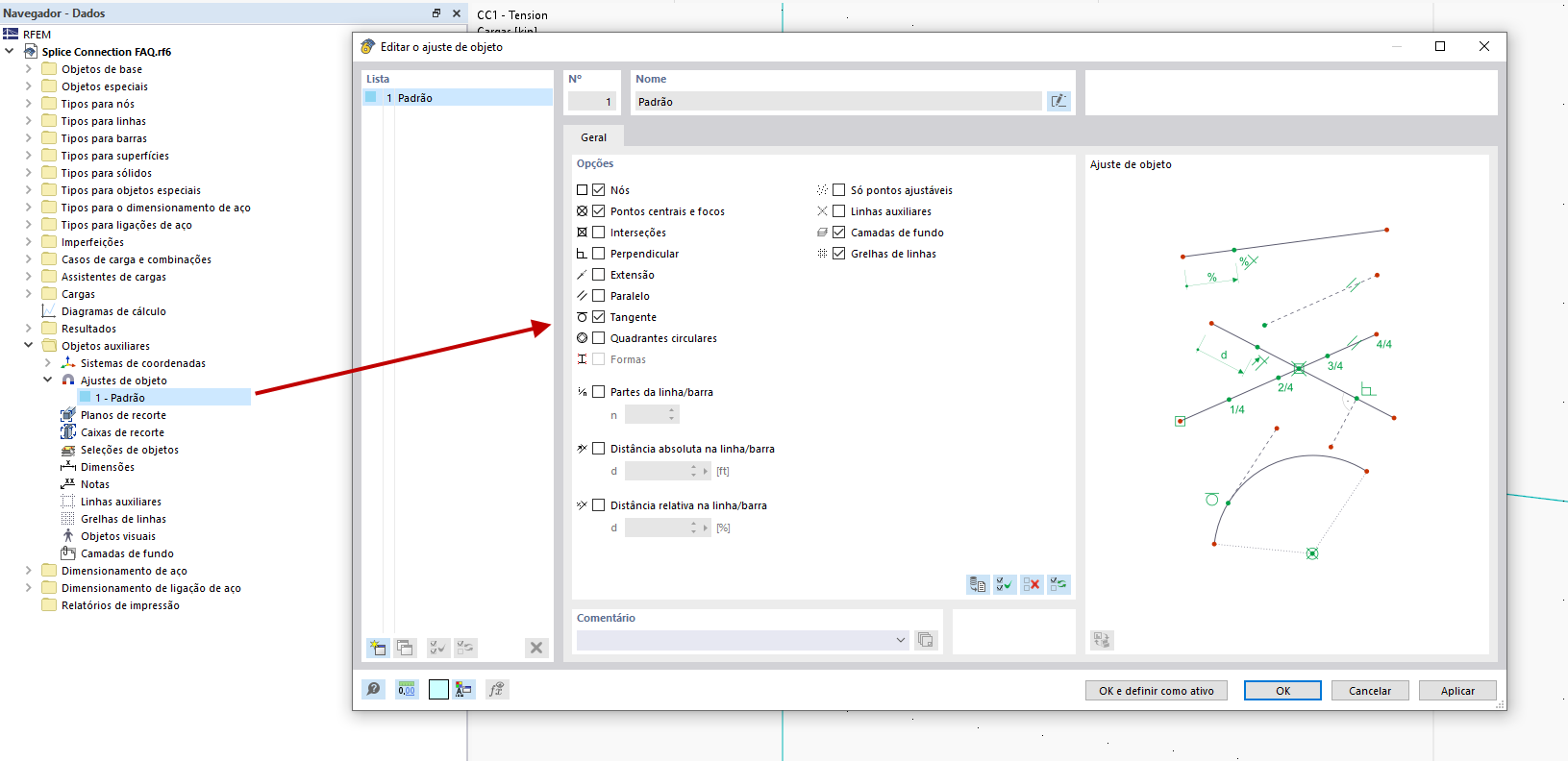 FAQ 005253 | Existe uma maneira fácil de gerar uma tangente a um círculo no RFEM 6?