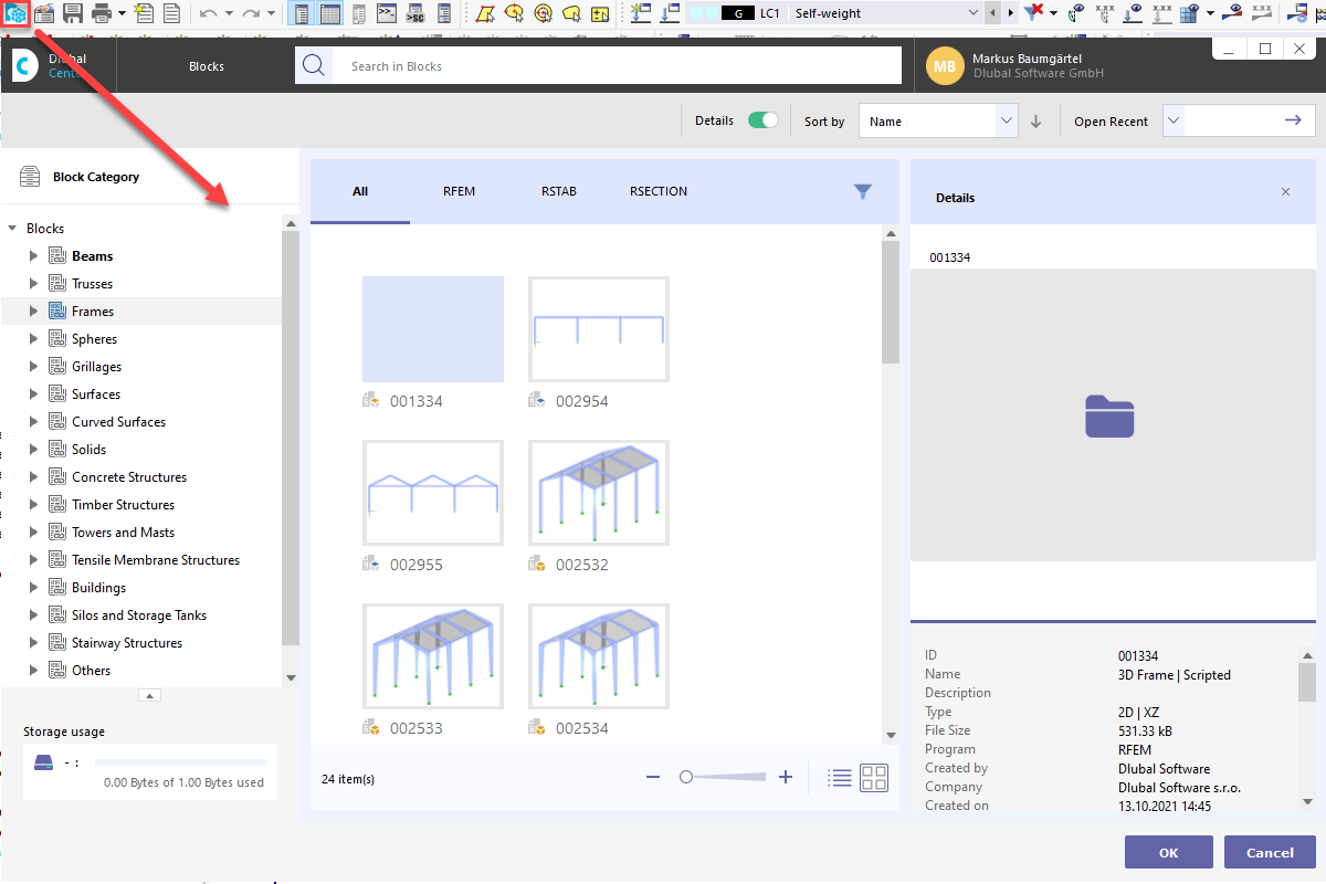 FAQ 005262 | Fiz o download do RFEM 6, mas não consigo encontrar a opção "Gerar modelo – Barras" como existe no RFEN 5. Pode dizer-me