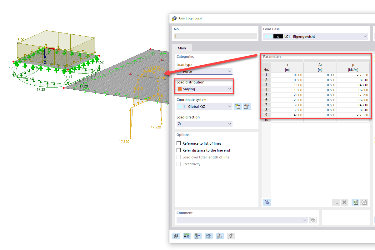 FAQ 005269 | É possível transferir "Cargas de fundação" (cargas de apoio de pilares do pavilhão, por exemplo) para outro modelo do RFEM e combiná-las como novas cargas para