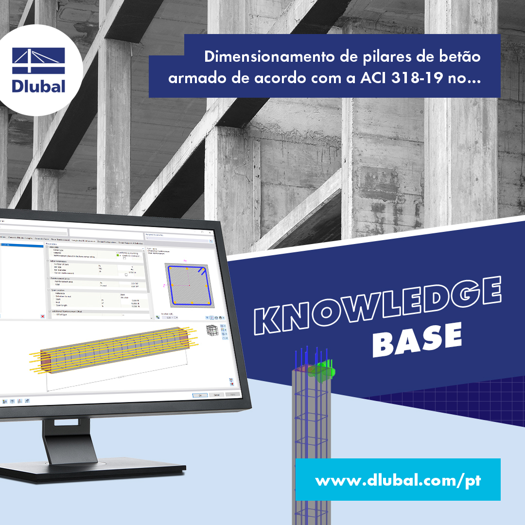 Dimensionamento de pilares de betão armado de acordo com a ACI 318-19 no RFEM 6