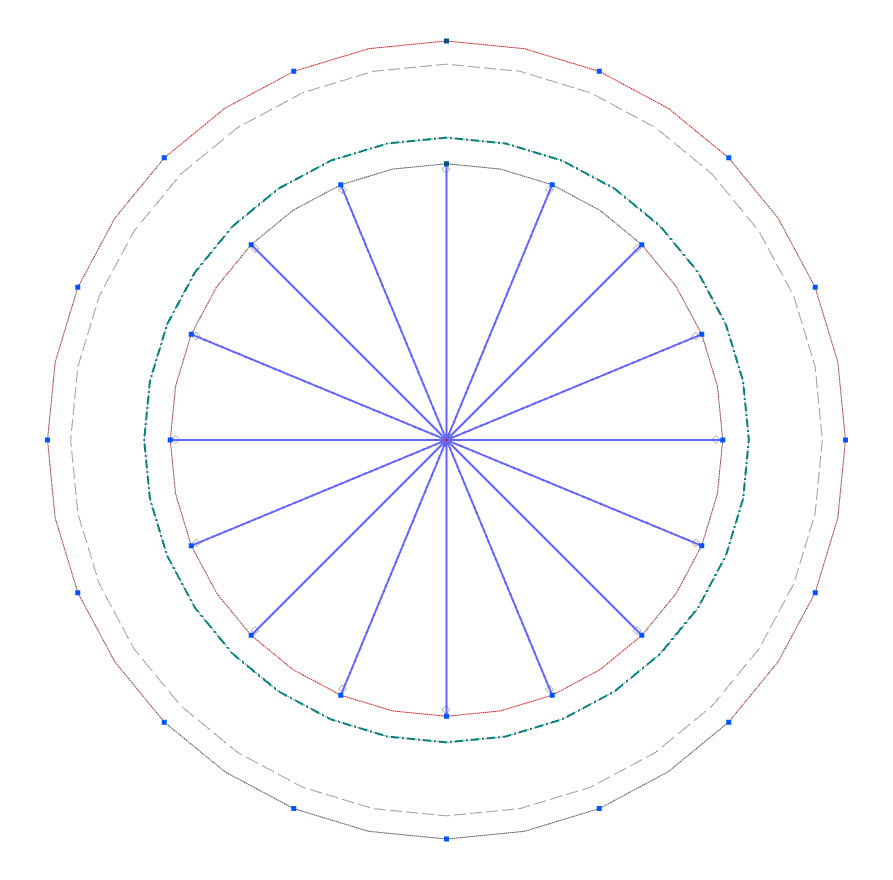 Modelo de parafuso – Cabeça de parafuso, raios e anel de superfície