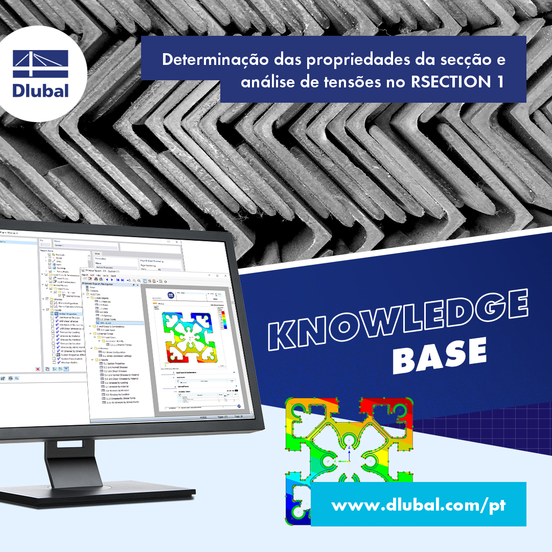Determinação das propriedades da secção e análise de tensões no RSECTION 1