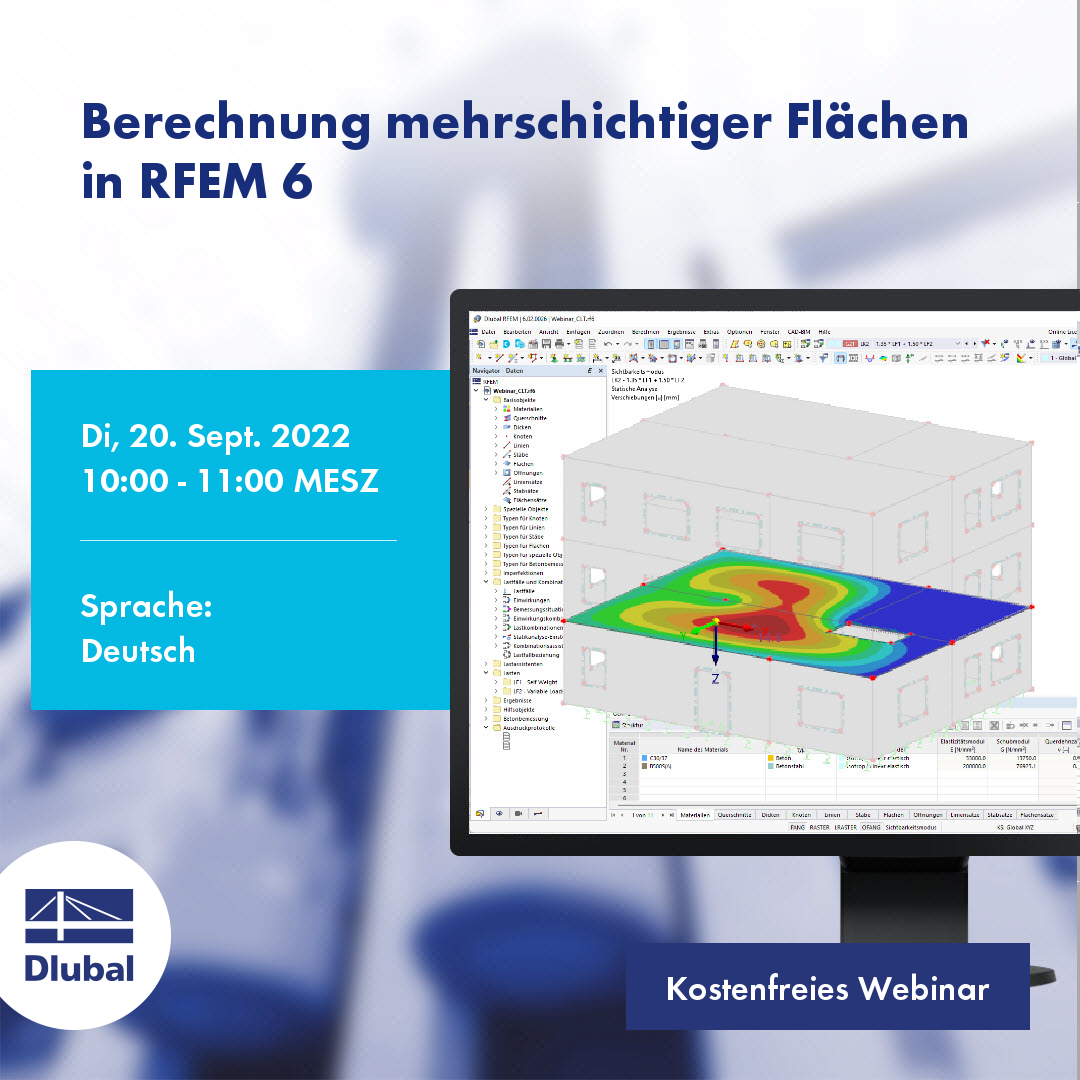 Cálculo de superfícies multicamada no RFEM 6