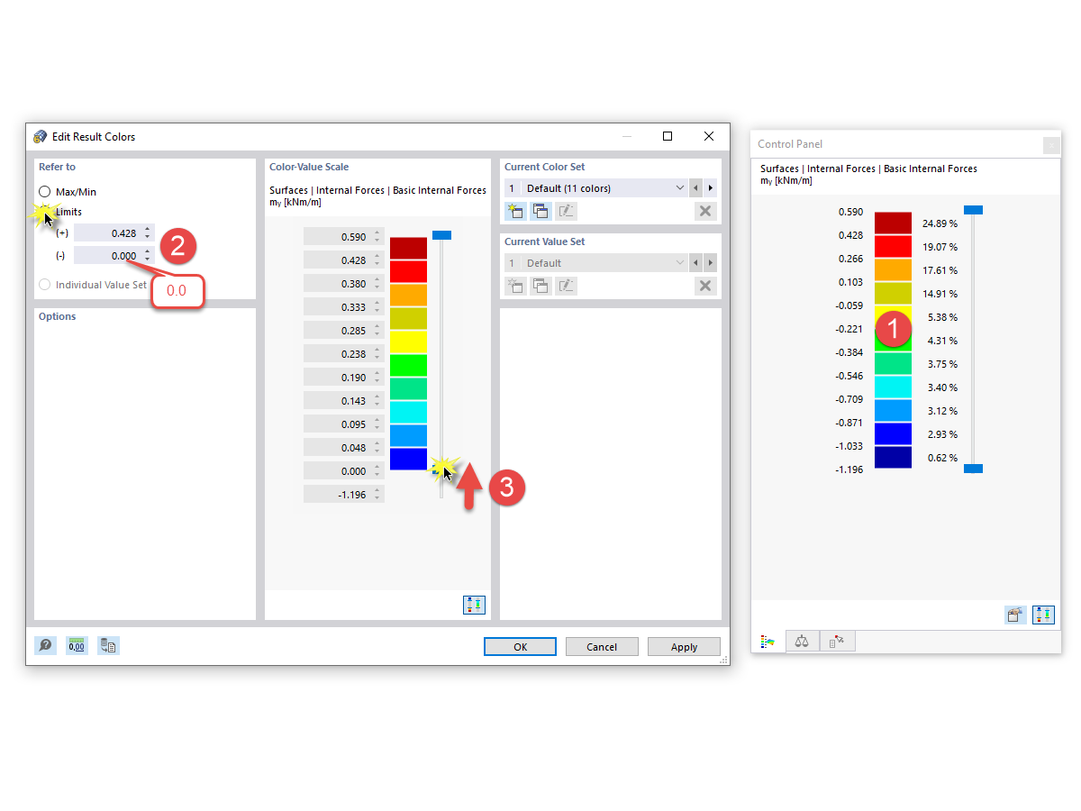 FAQ 005314 | Como é que posso limitar a escala de valores no RFEM 6 e no RSTAB 9 para apresentar apenas os valores positivos?