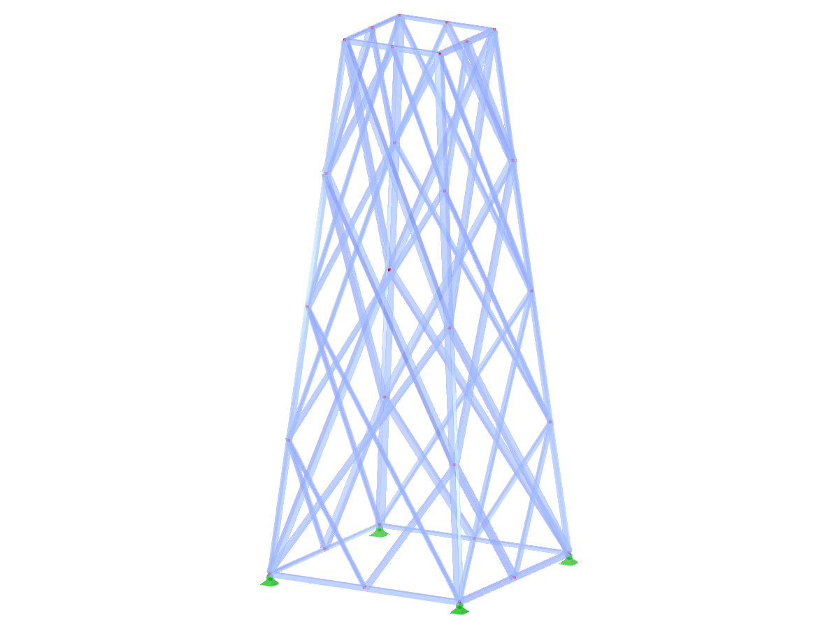 ID de modelo 2303 | TSR062-a-backup | Torre triangulada | Planta retangular | Diagonais X duplas (não interconectadas)