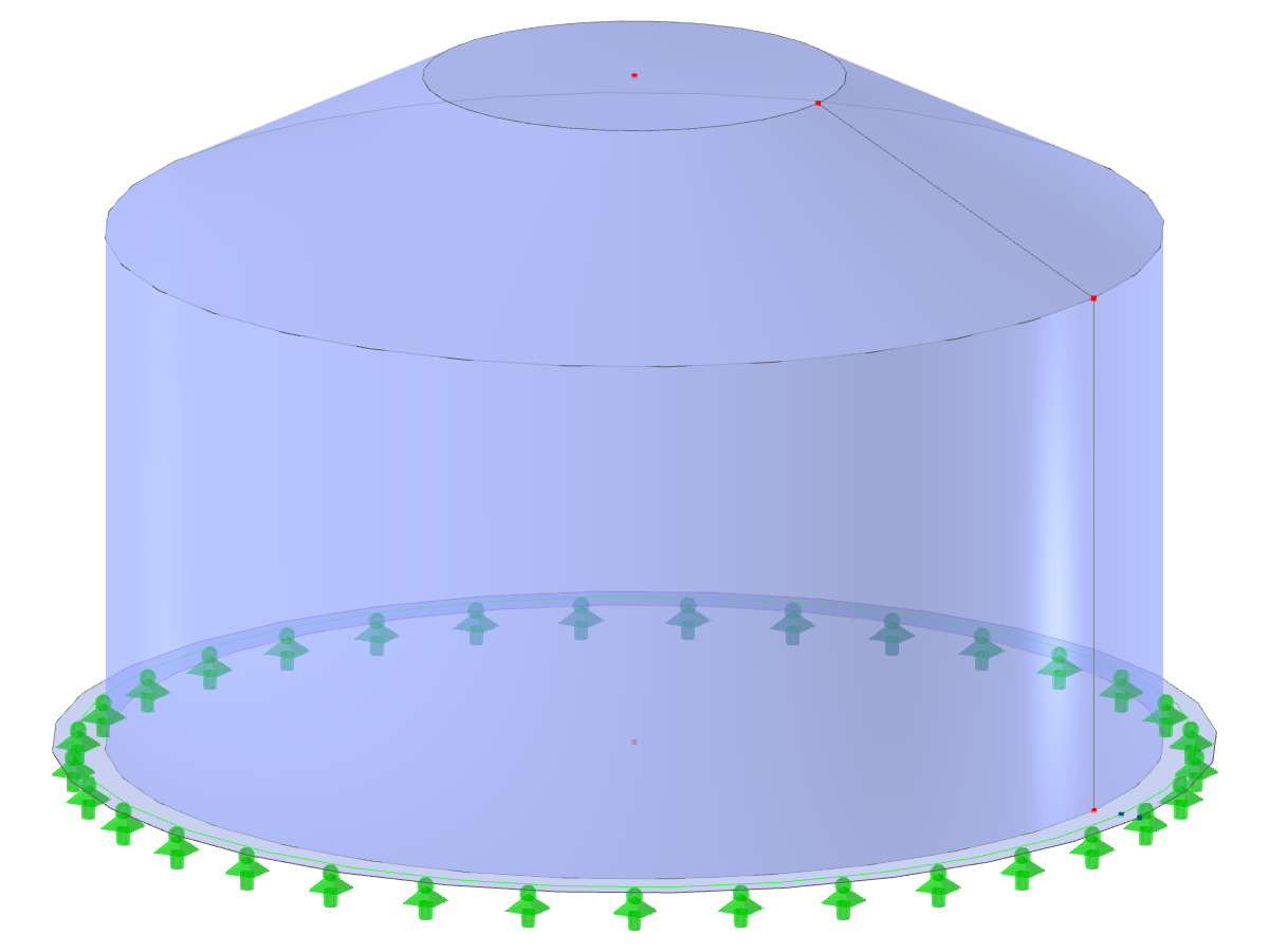 ID de modelo 2770 | SIC008-a | SILO | Planta circular, cobertura de cone truncado