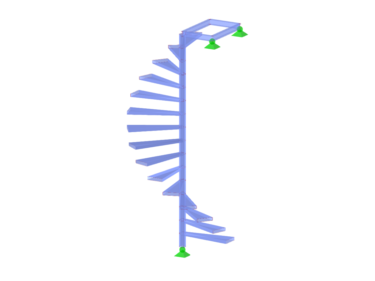 ID de modelo 3045 | STS025-a | Escadas | Espiral | Para cima-direita