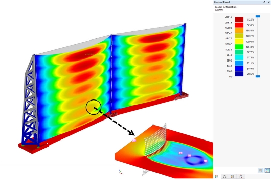 Estrutura de tecido poroso de quebra-vento no RFEM & RWIND