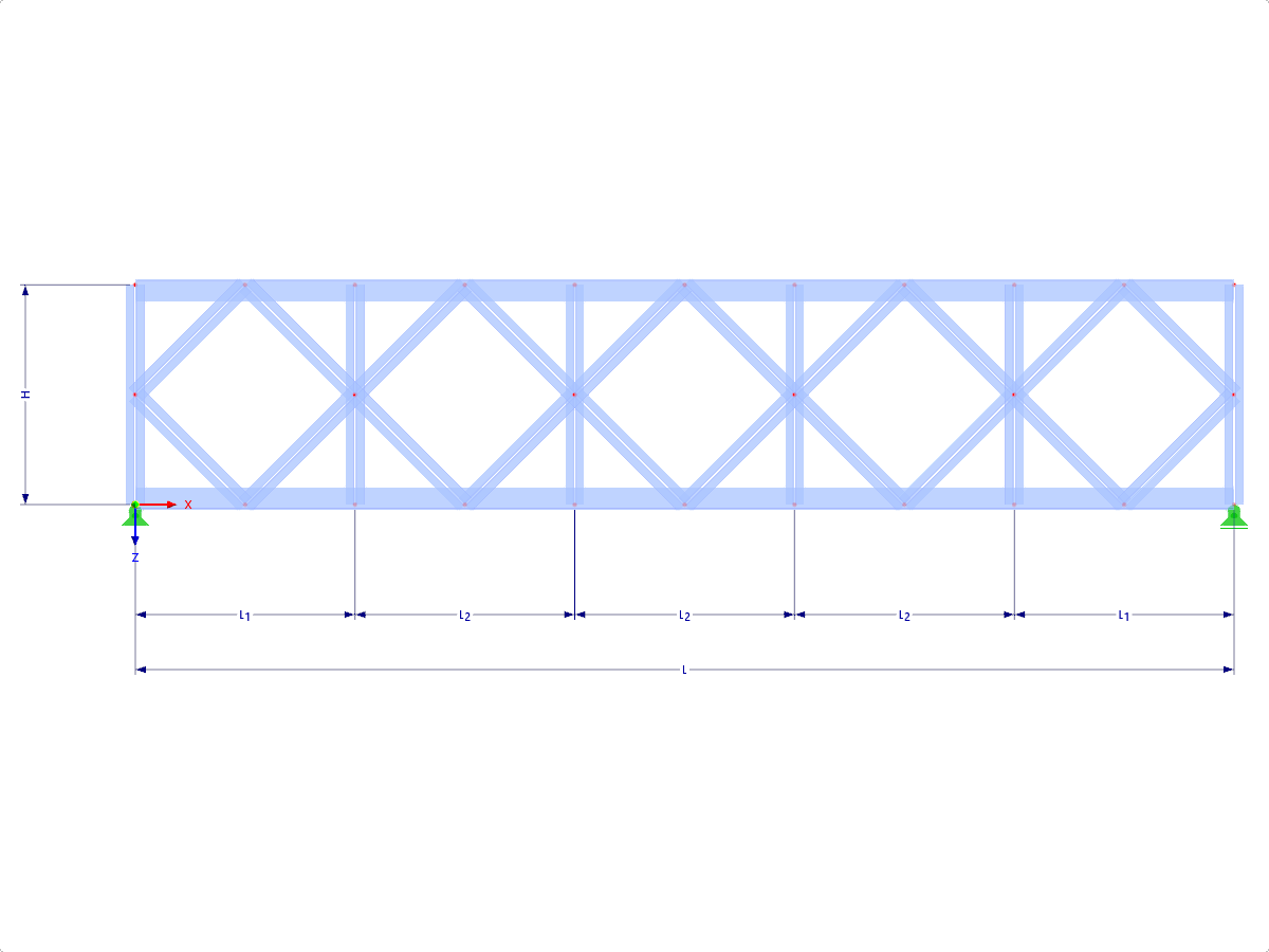 Modelo 000457 | FT026 | treliça corda paralela com parâmetros