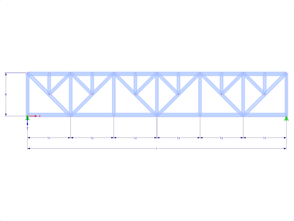 Modelo 000470 | FT035-a-1 | treliça corda paralela com parâmetros