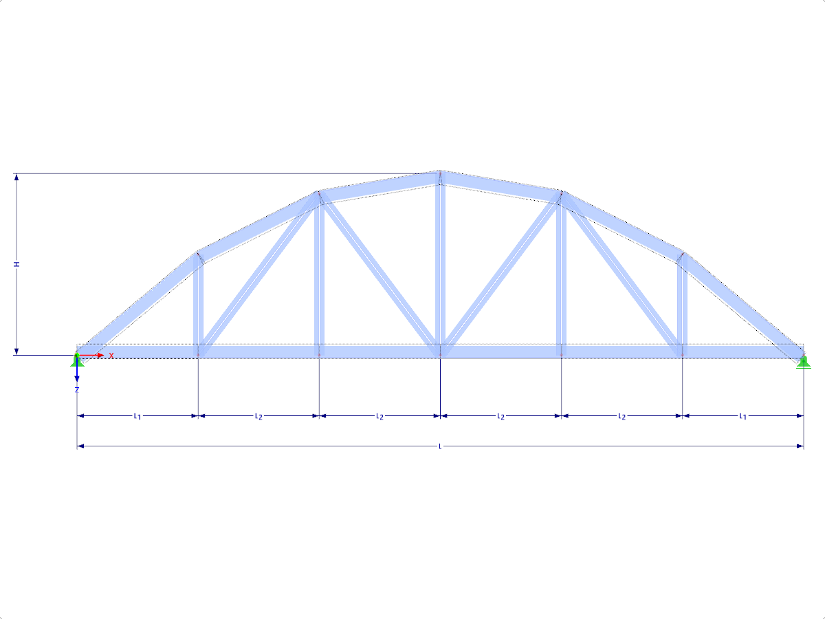 Modelo 001634 | FT701p-plg-a | Treliça de corda de arco com parâmetros