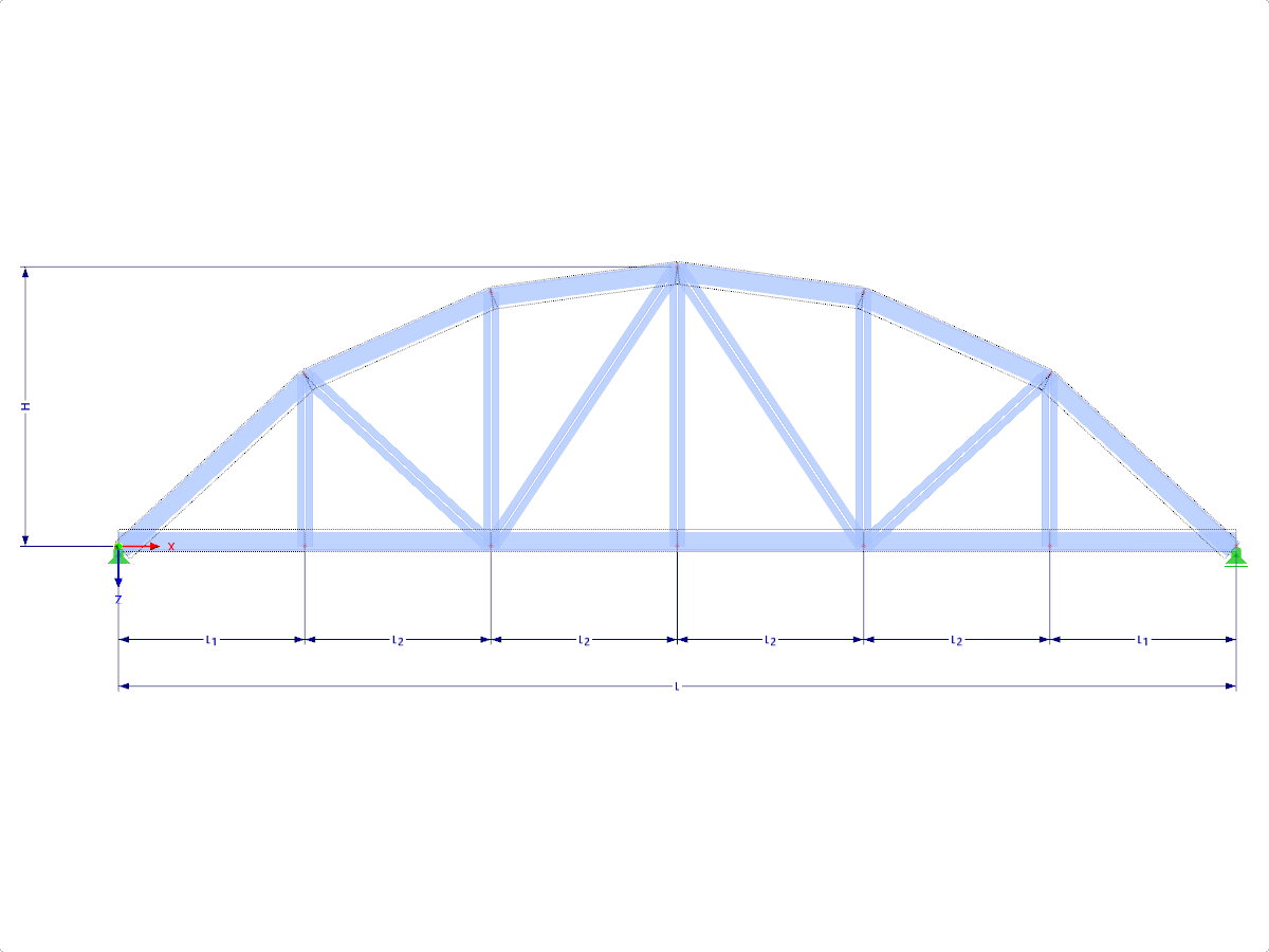 Modelo 001639 | FT701c-plg-b | Treliça de corda de arco com parâmetros