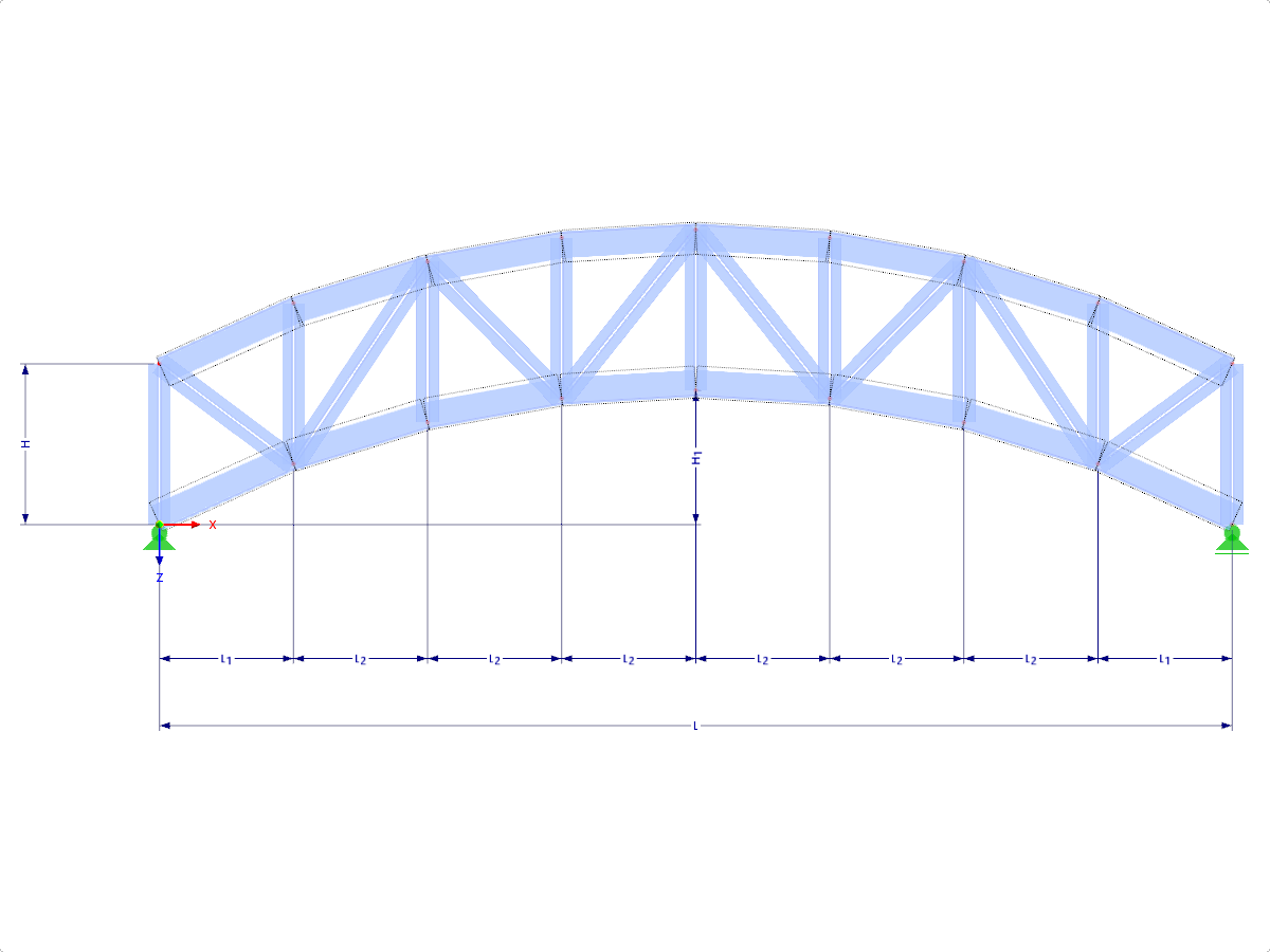 Modelo 001672 | FT901c-plg-r | Formas treliçadas em arco com parâmetros