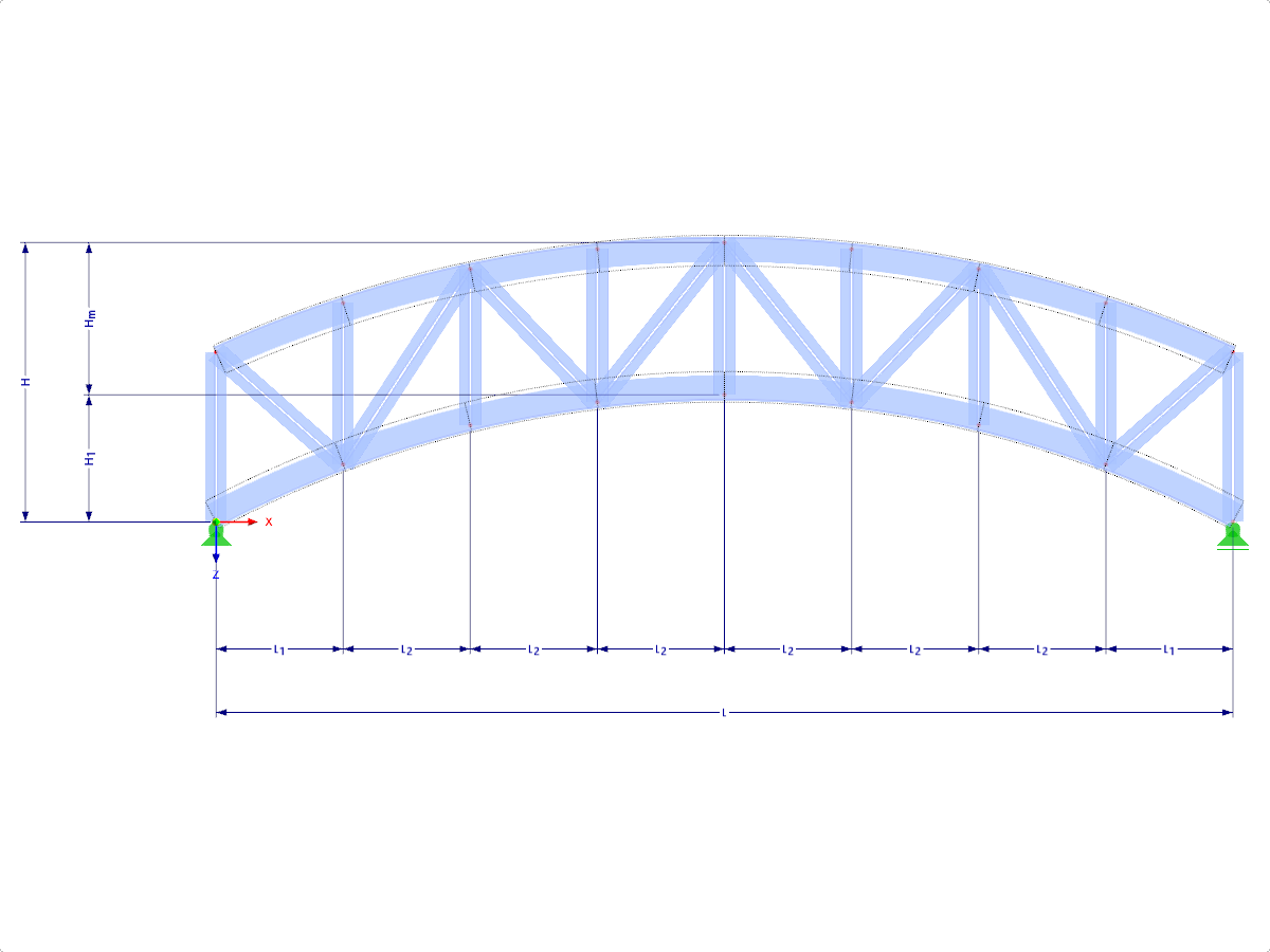Modelo 001673 | FT901c-crv-rr | Formas treliçadas em arco com parâmetros