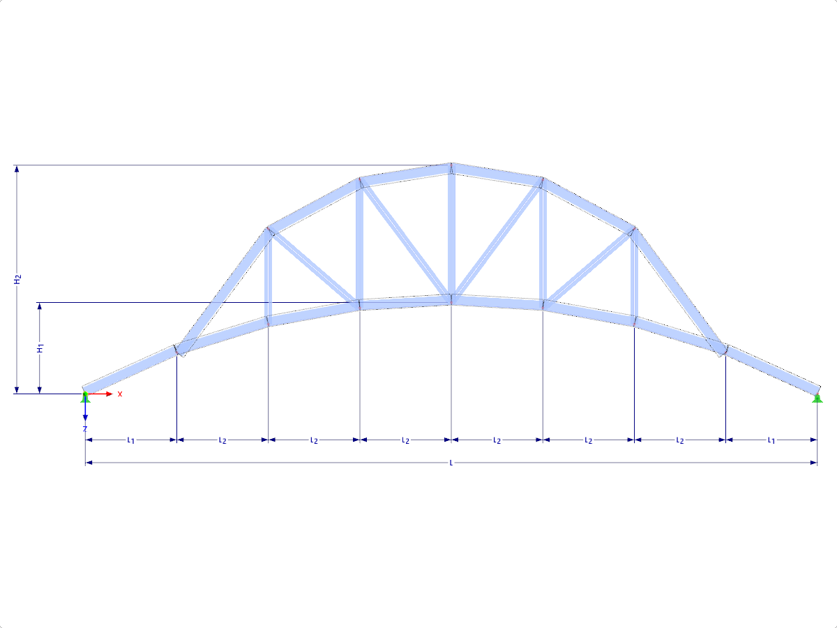 Modelo 001679 | FT910c-plg | Formas treliçadas em arco com parâmetros