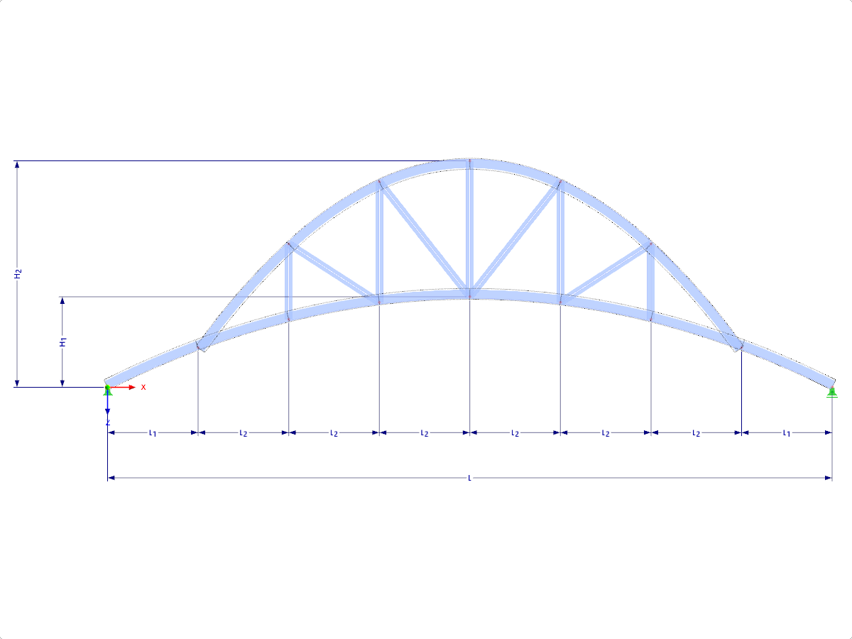 Modelo 001680 | FT910p-crv | Formas treliçadas em arco com parâmetros