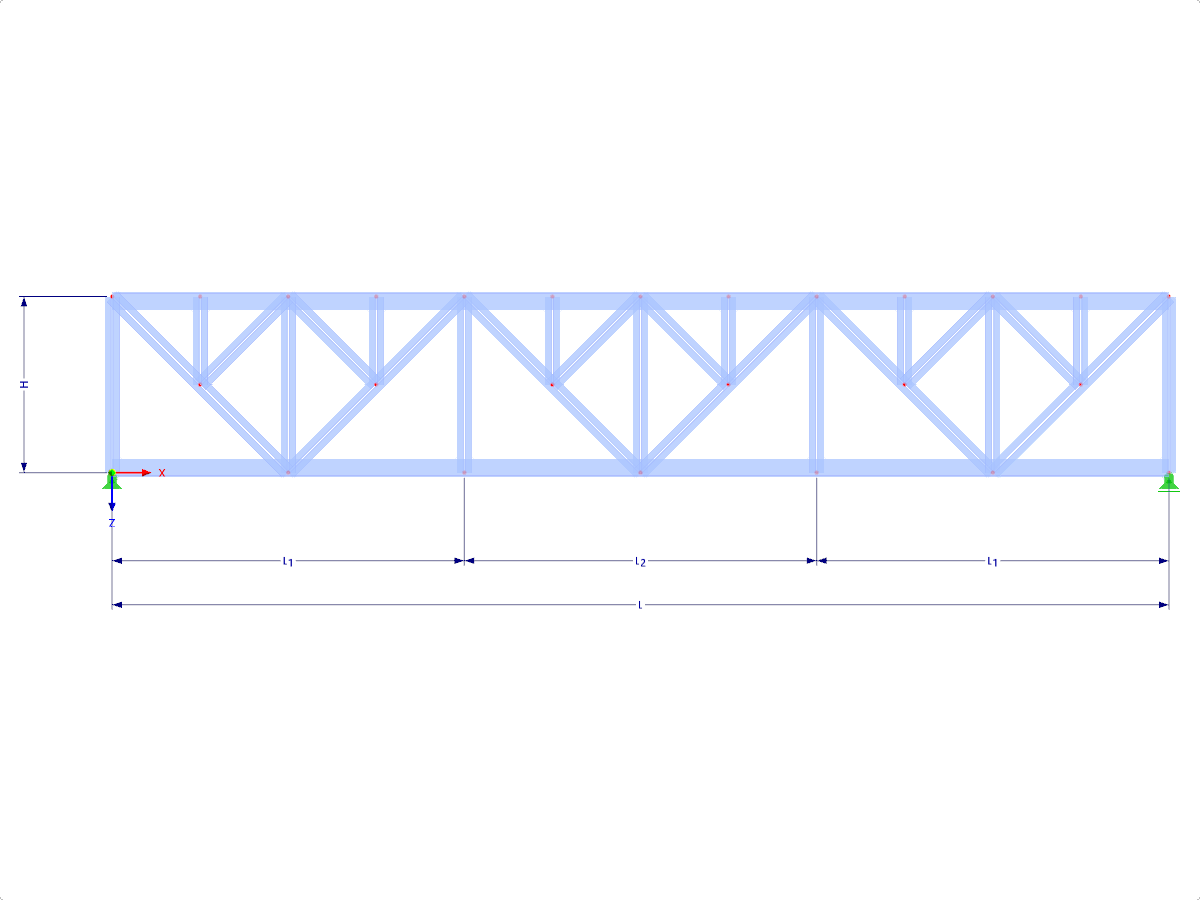 Modelo 001718 | FT035-a-2 | treliça corda paralela com parâmetros