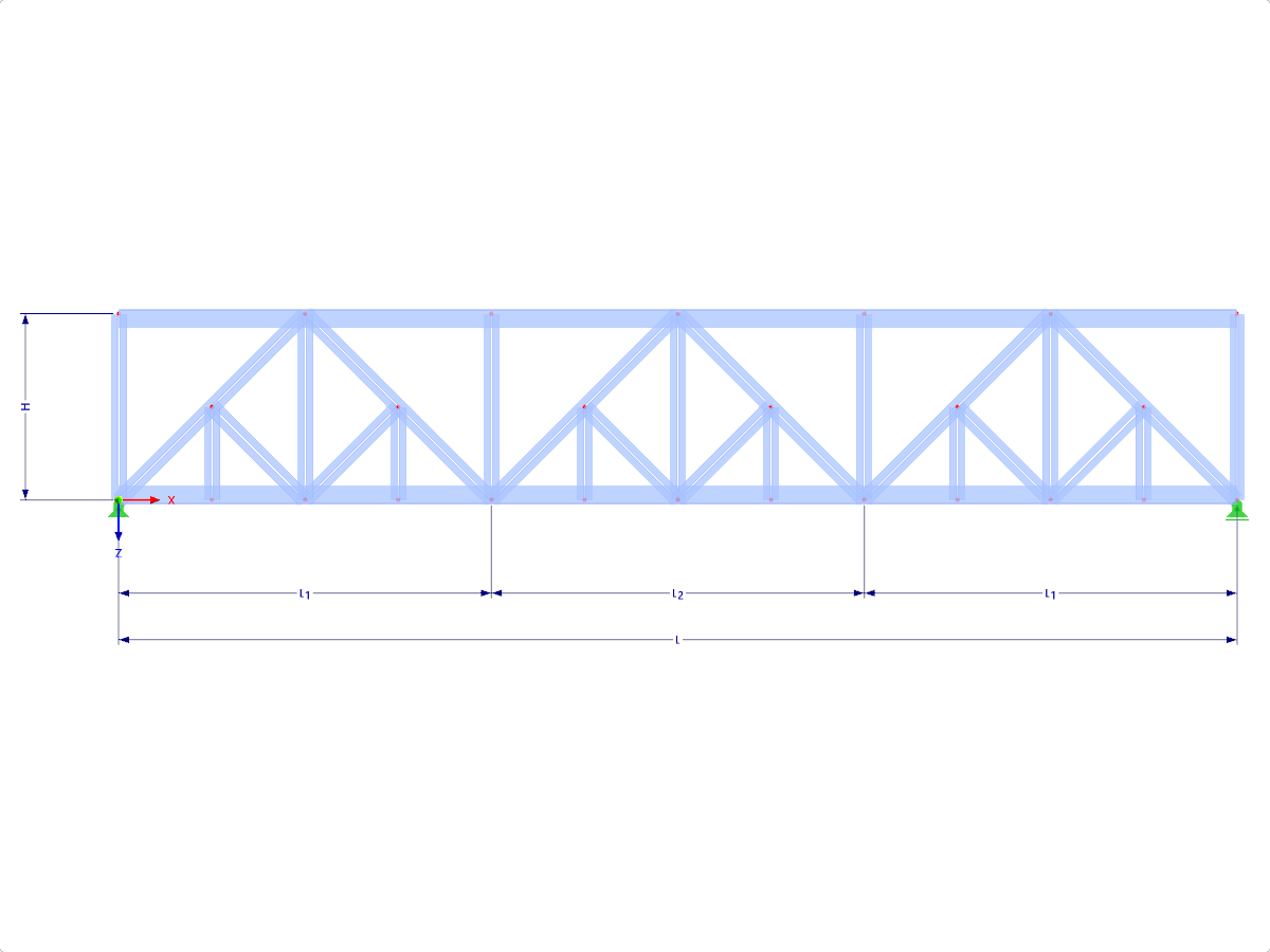 Modelo 001720 | FT035-b-2 | treliça corda paralela com parâmetros