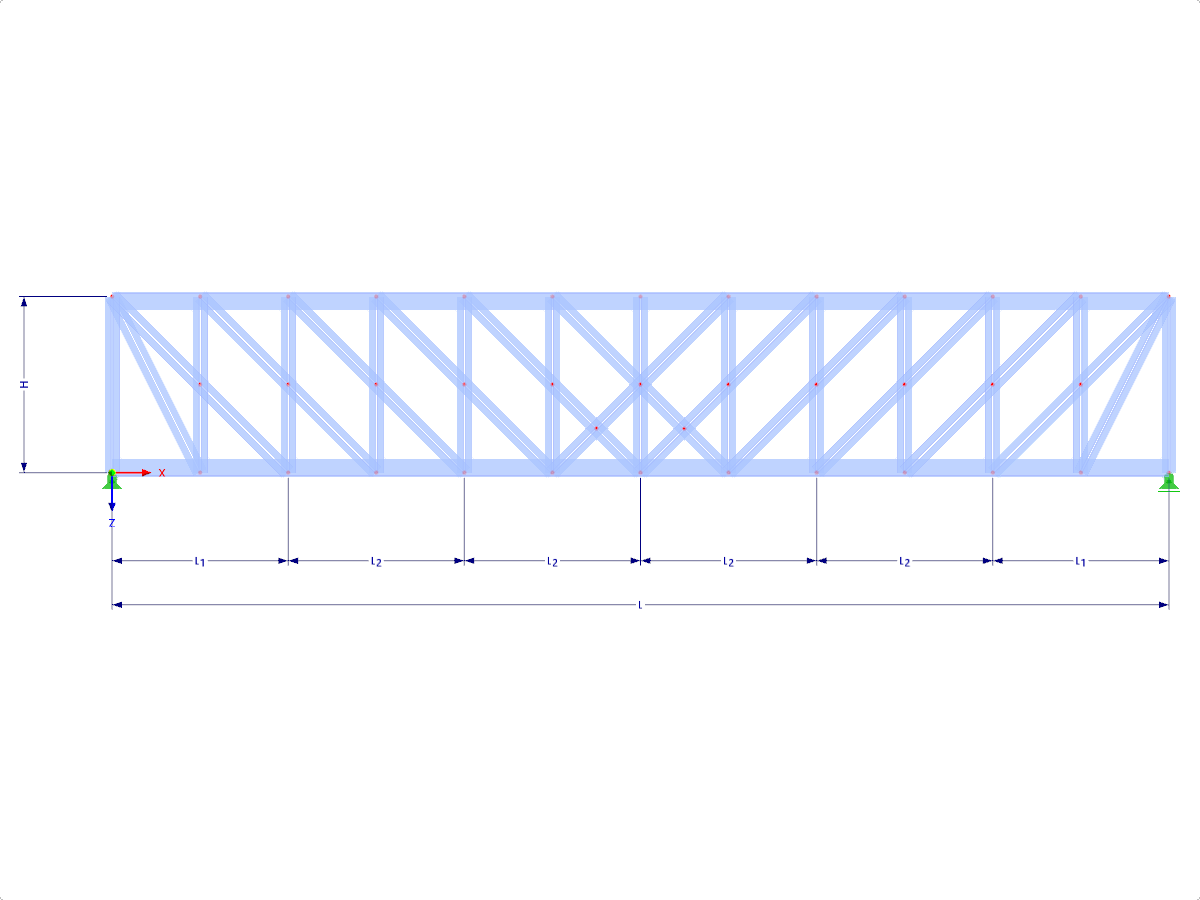 Modelo 001725 | FT051 | treliça corda paralela com parâmetros