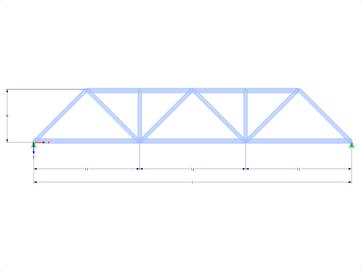 Modelo 001737 | FT101 | treliça truncada com parâmetros