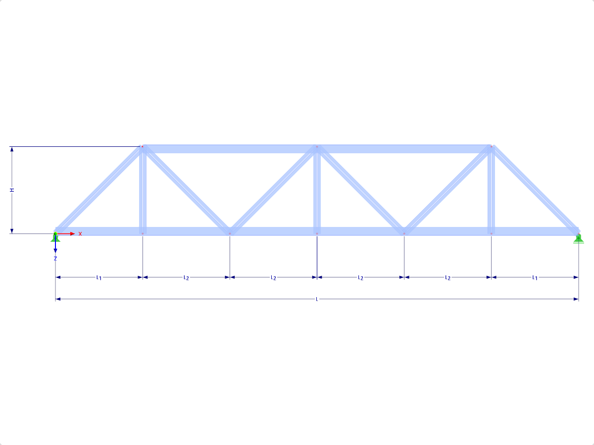 Modelo 001738 | FT102 | treliça truncada com parâmetros