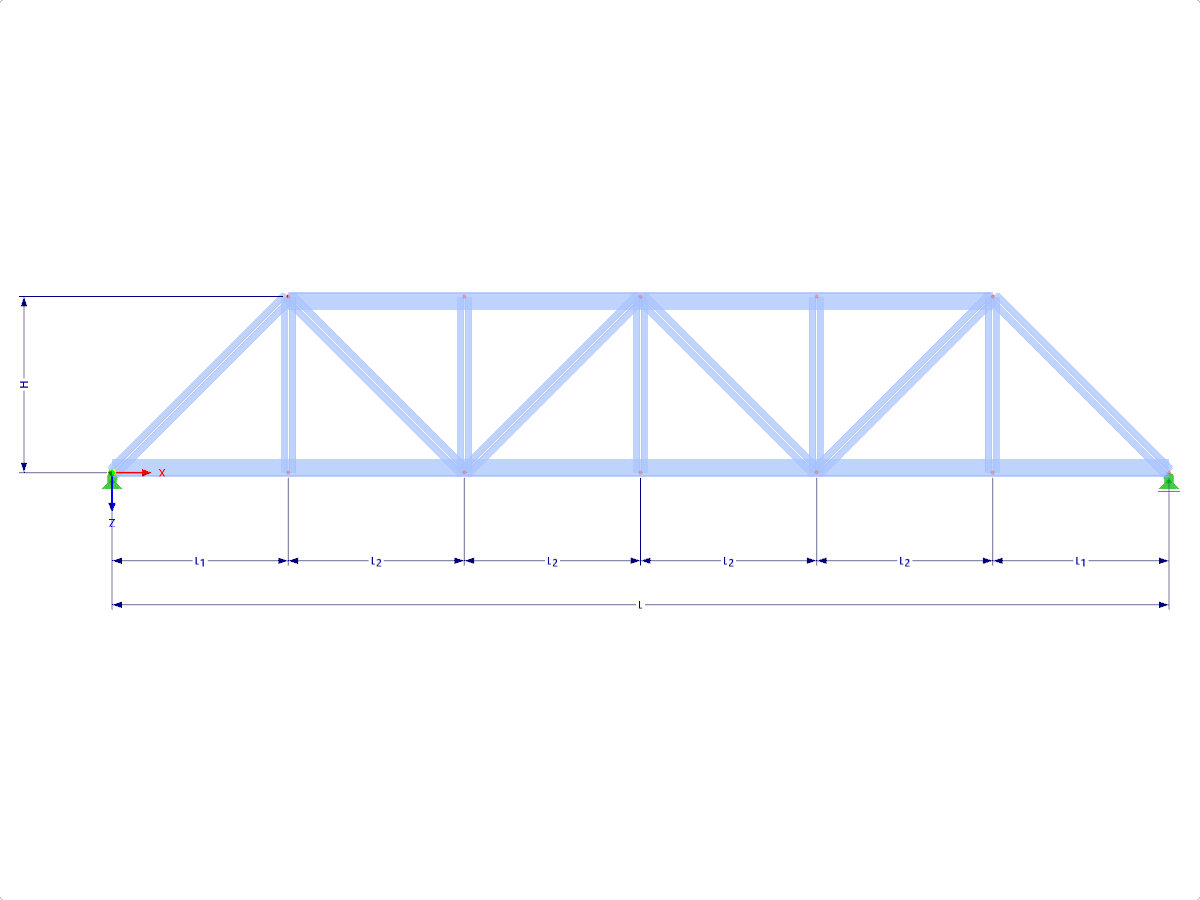 Modelo 001739 | FT103 | treliça truncada com parâmetros