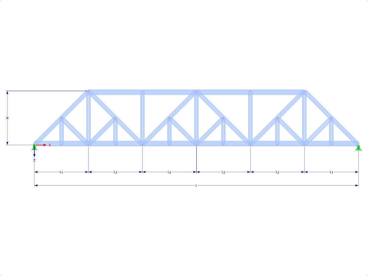 Modelo 001740 | FT110 | treliça truncada com parâmetros