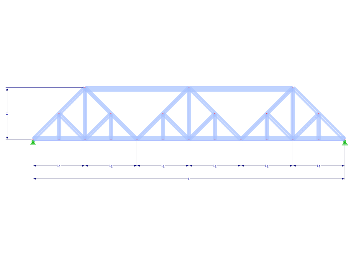 Modelo 001741 | FT111 | treliça truncada com parâmetros