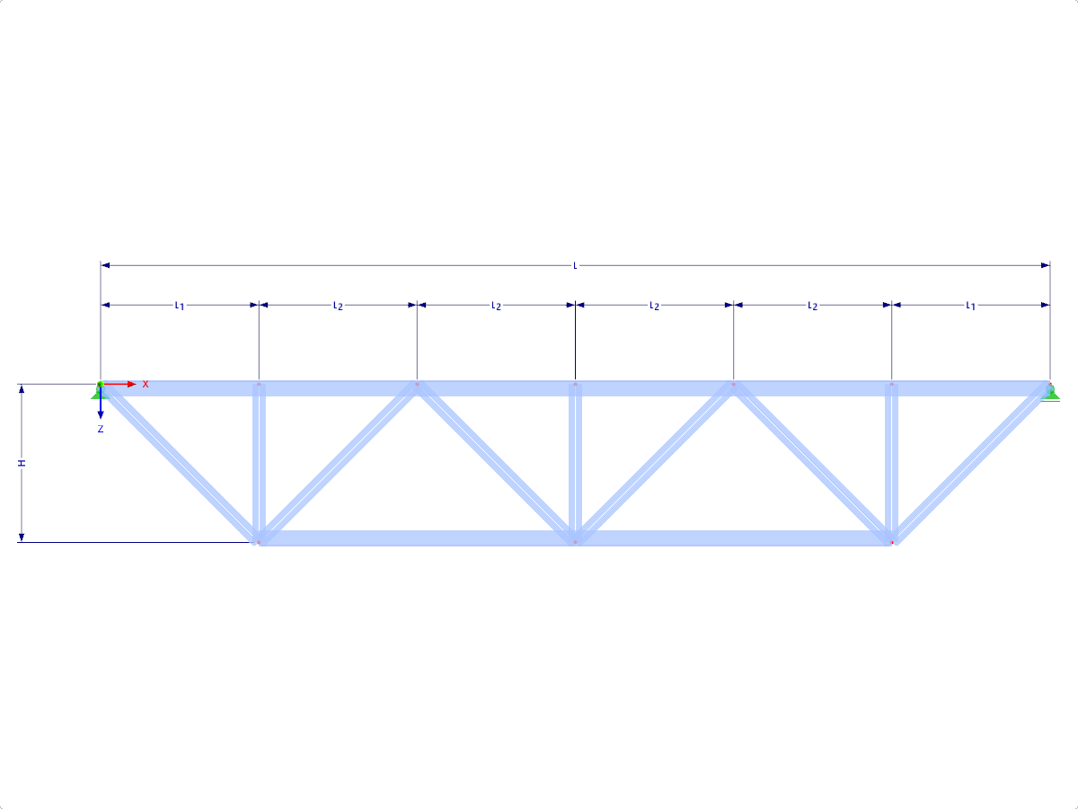 Modelo 001743 | FT151 | treliça truncada com parâmetros