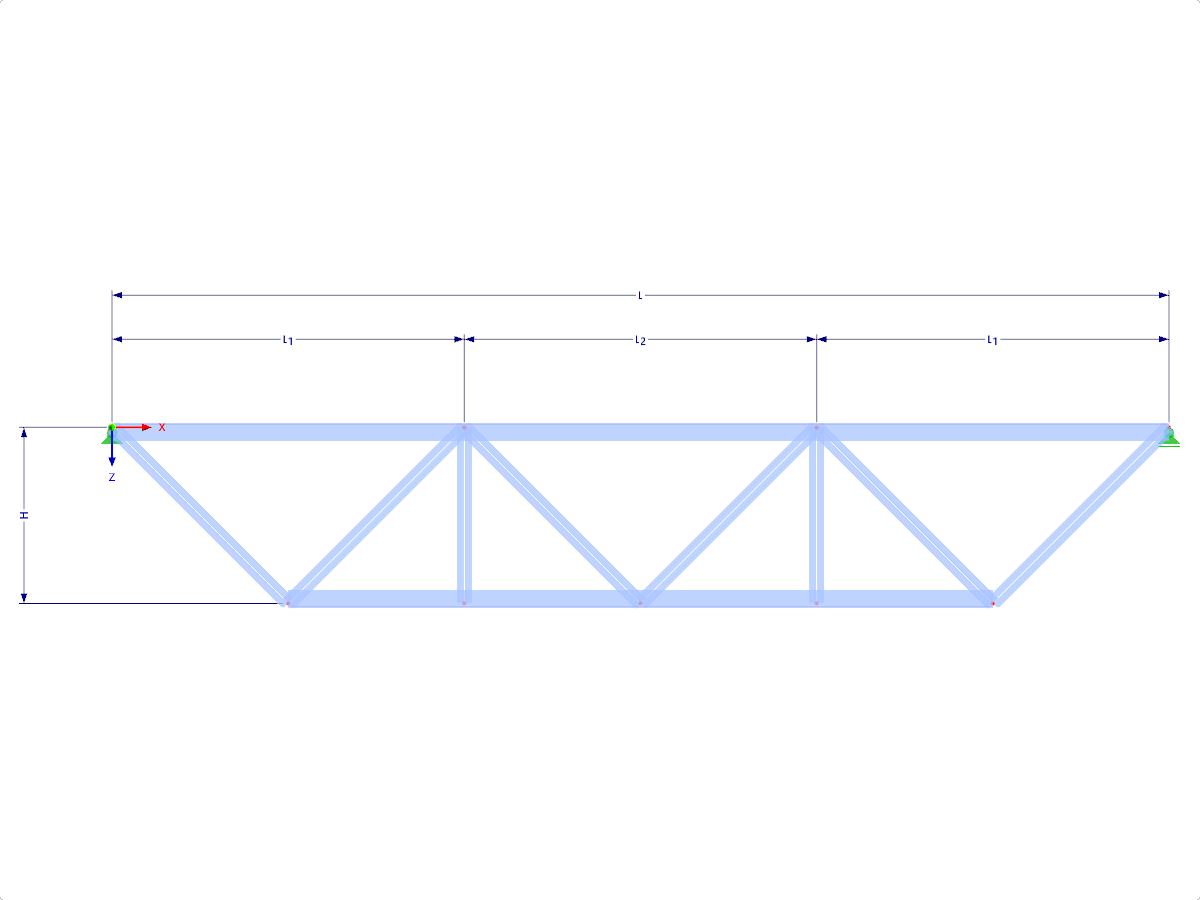 Modelo 001744 | FT152 | treliça truncada com parâmetros