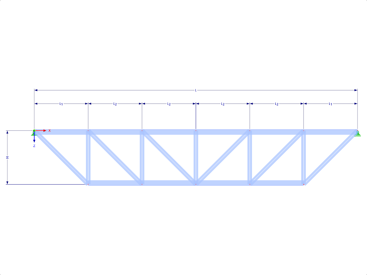 Modelo 001747 | FT155 | treliça truncada com parâmetros