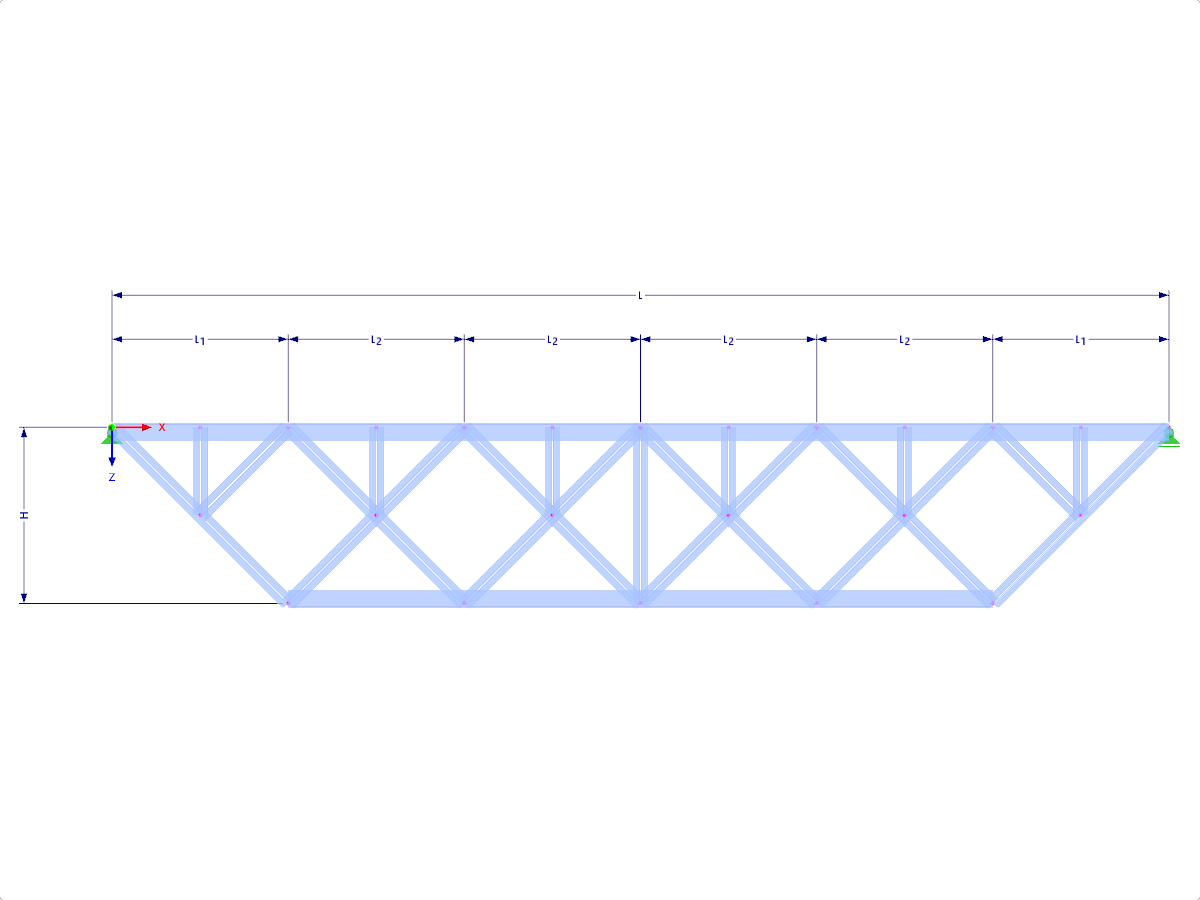 Modelo 001749 | FT170 | treliça truncada com parâmetros