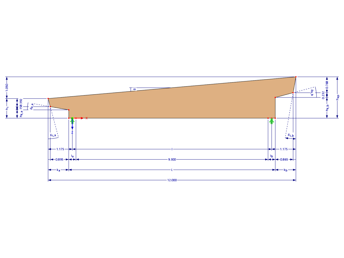 Modelo 002040 | GLB0204 | Viga laminada colada com parâmetros