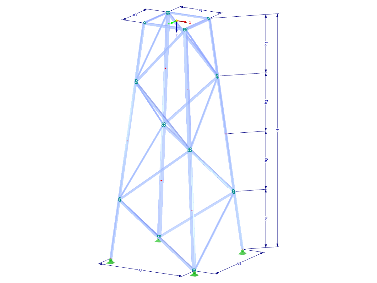 Modelo 002083 | TSR014-a | Torre triangulada com parâmetros