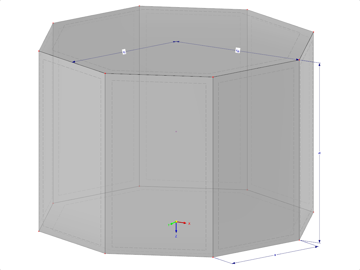 Modelo 002207 | SLD040 | Entrada através de Comprimento da borda, Raio de círculo circunscrito ou Raio de círculo inscrito. com parâmetros