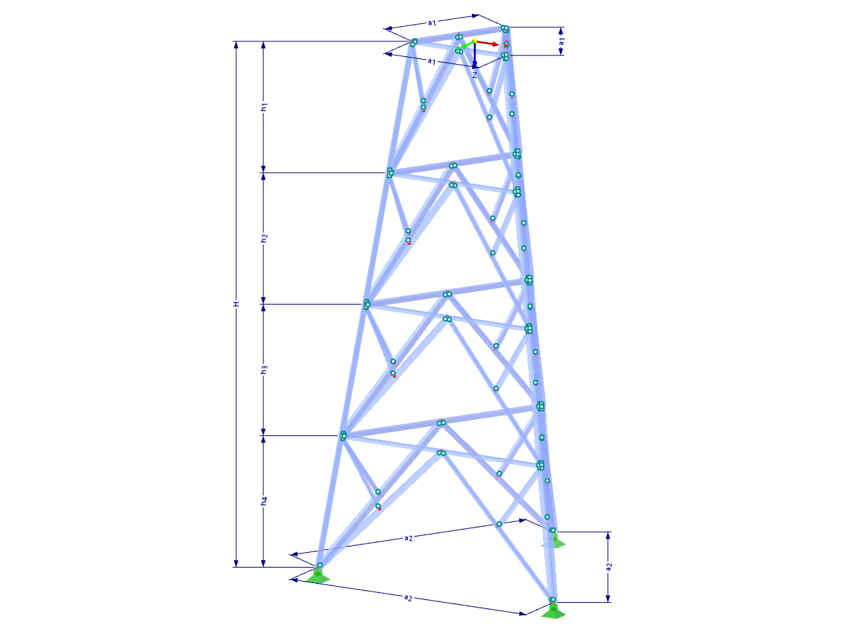 Modelo 002368 | TST052-a | Torre triangulada com parâmetros