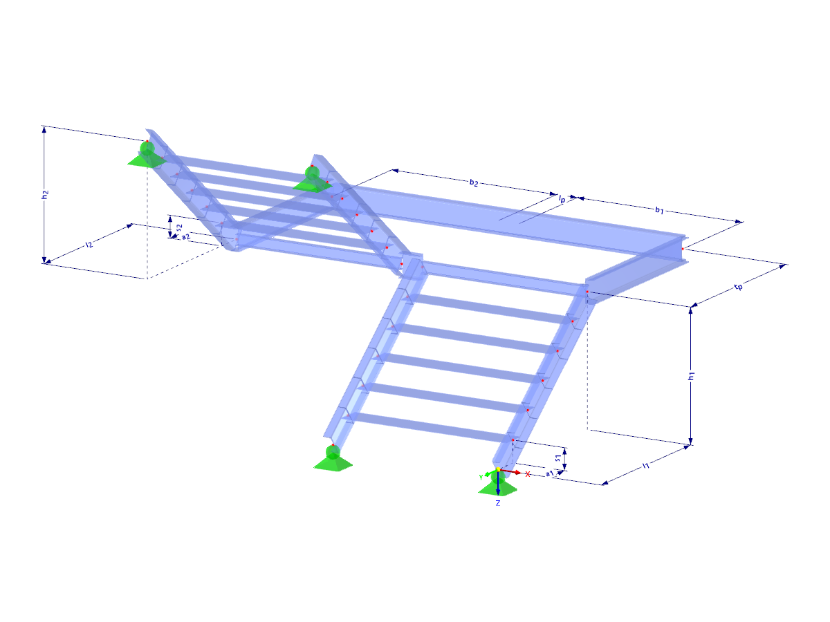 Modelo 003080 | STS004-b | Escadas | Dois voos com parâmetros