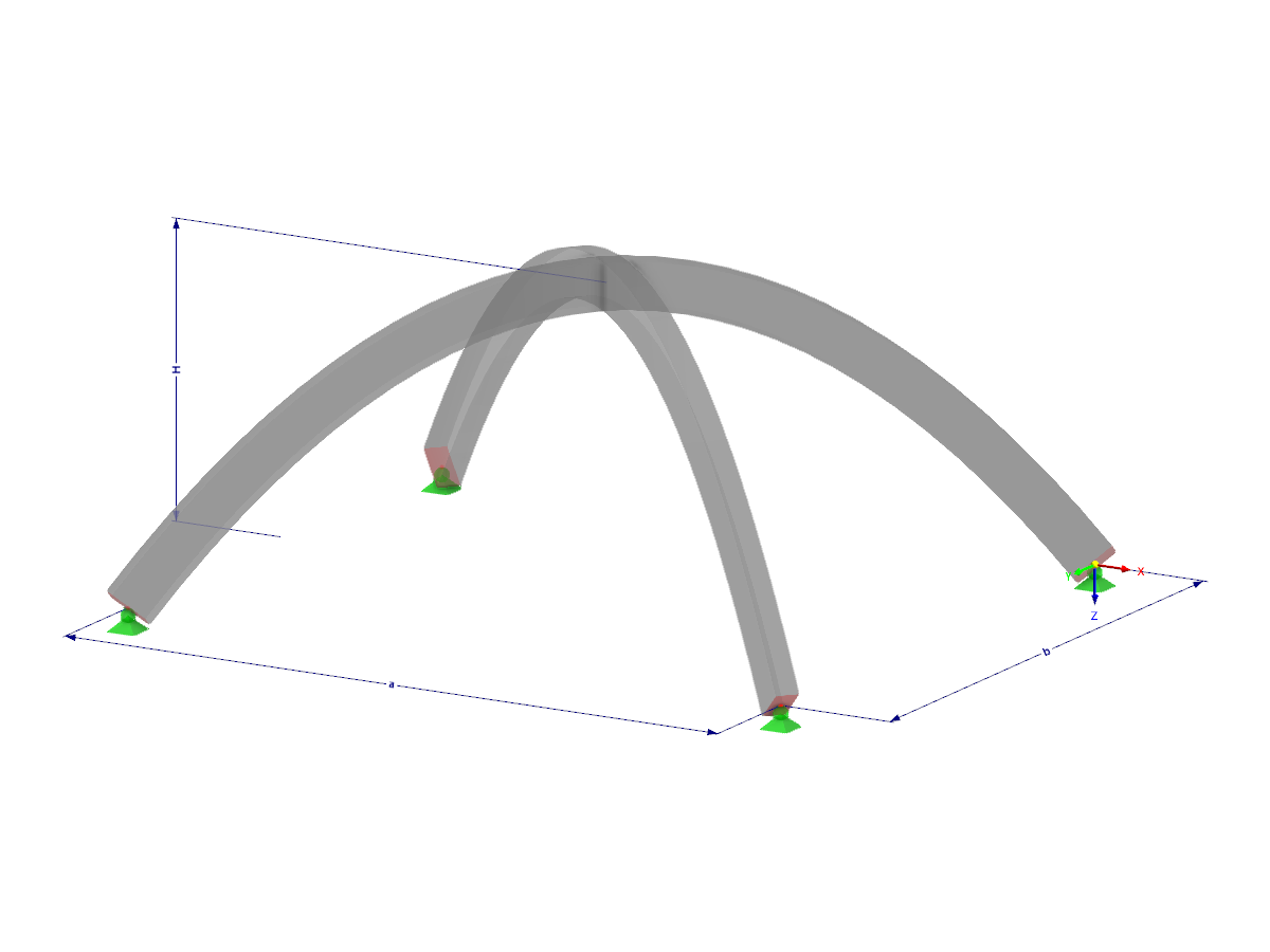 Modelo 003212 | ARS002p | Viga arqueada | Interseção | Parabólica com parâmetros