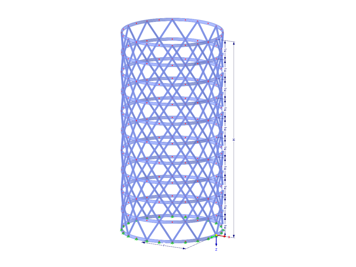 Modelo 003235 | FSC001 | Pórtico espacial com parâmetros