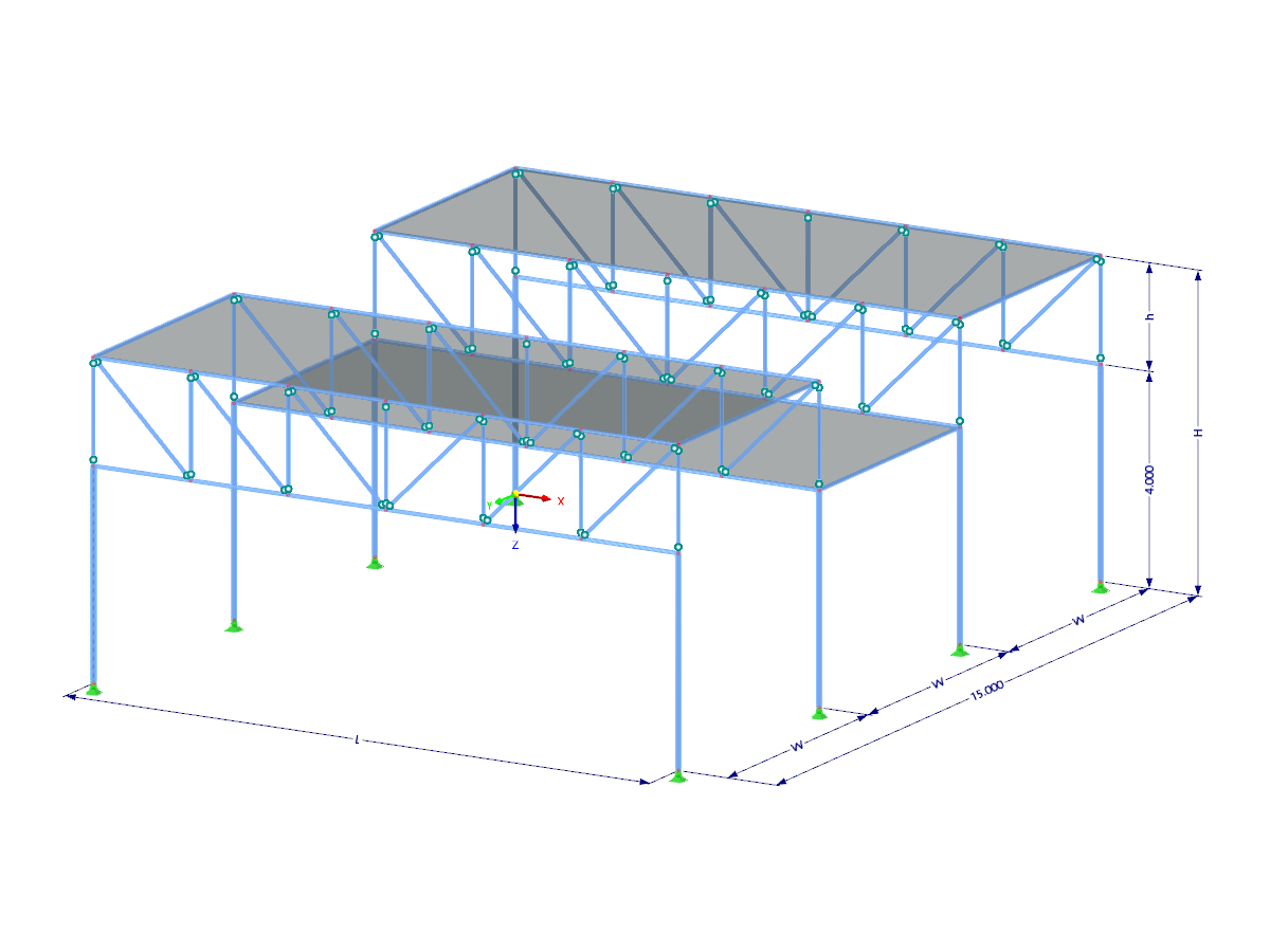 Modelo 003468 | FTS002 | Planos de cobertura horizontais com as duas extremidades apoiadas com parâmetros