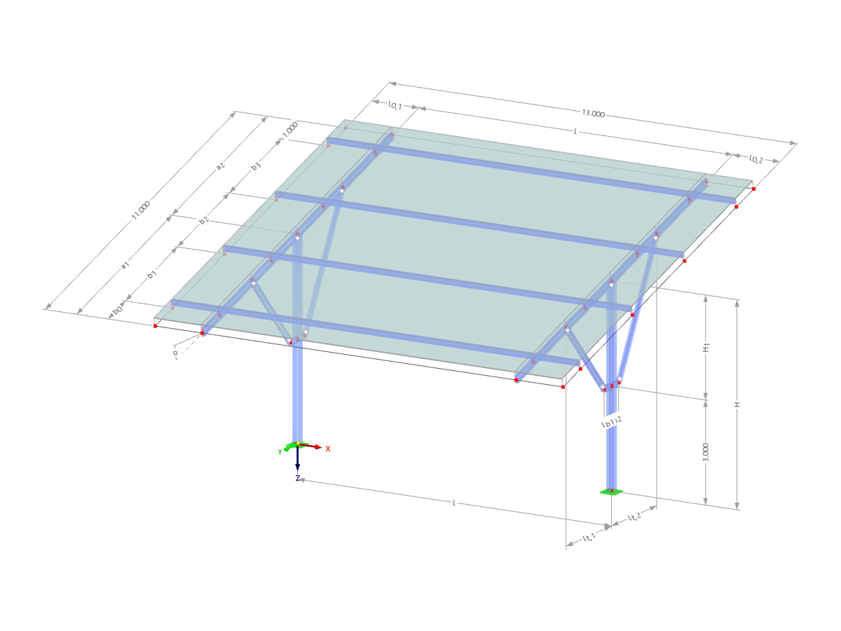 Modelo 003576 | PVS002 | Sistemas de prateleiras para painéis solares | Suporte de fixação de poste único com parâmetros