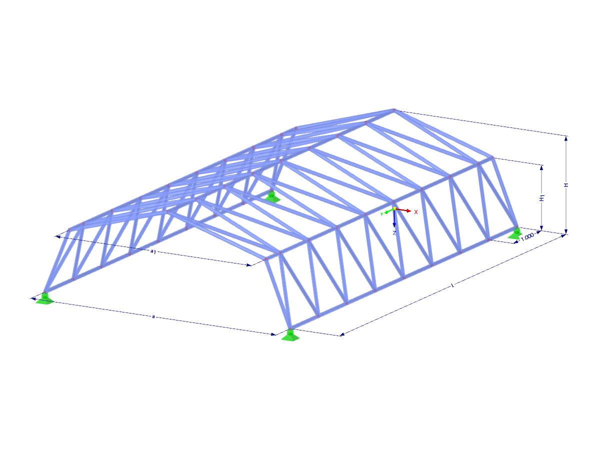 Modelo 003581 | TSF001-a | Sistema de treliças para superfície dobrada com parâmetros