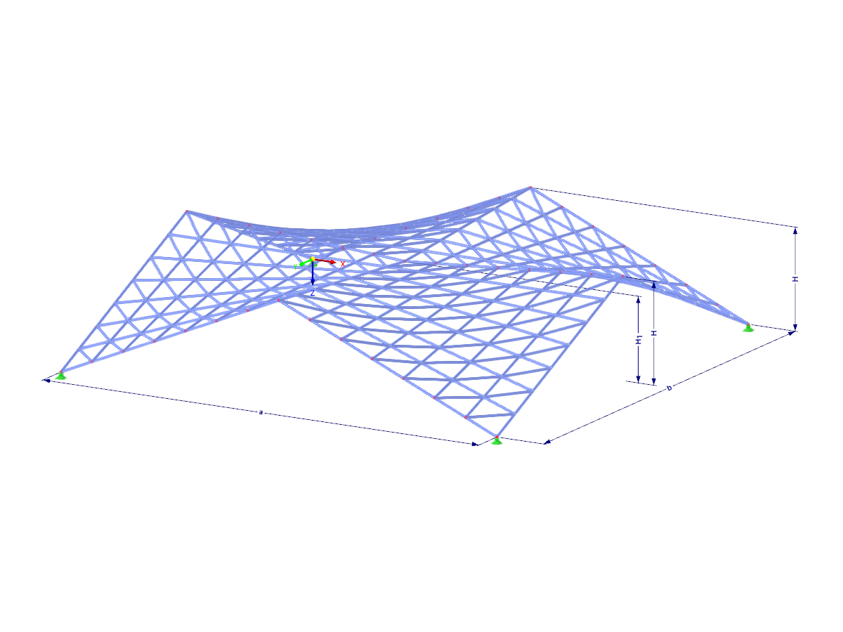Modelo 003608 | TSC005 | Sistema de treliças para planos duplamente curvados com parâmetros