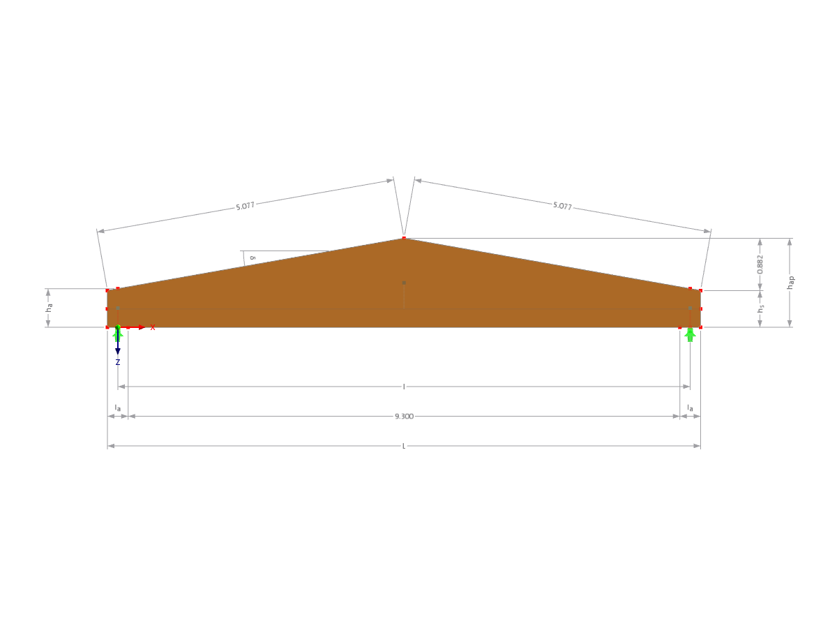 Modelo 003617 | GLB-MS301 | Viga laminada colada | Afunilado duplo | Simétrico com parâmetros